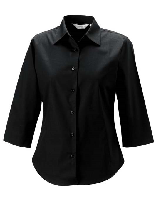 Ladies&#39; 3/4 Sleeve Easy Care Fitted Shirt