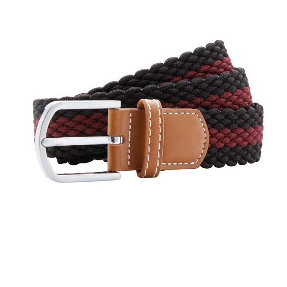 Two-colour stripe braid stretch belt