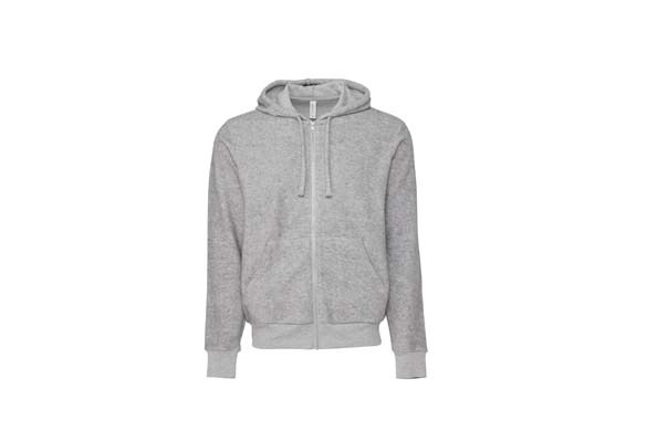 Unisex sueded fleece full-zip hoodie