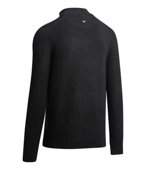 Ribbed &#188; zip Merino sweater