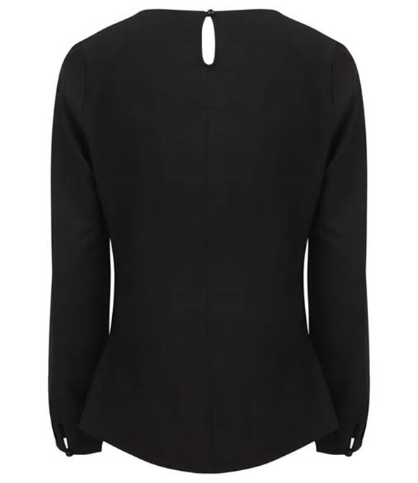 Women&#39;s pleat front long sleeve blouse