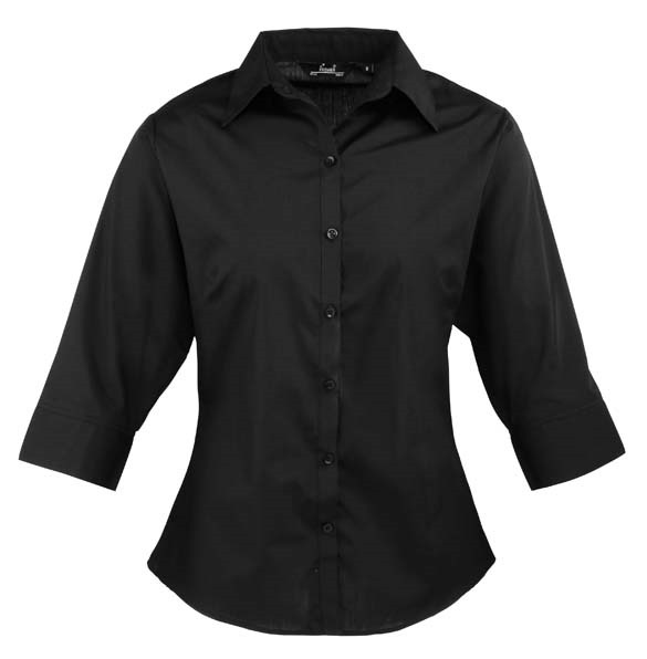 Women&#39;s &#190; sleeve poplin blouse