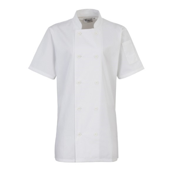 Women&#39;s short sleeve chef&#39;s jacket