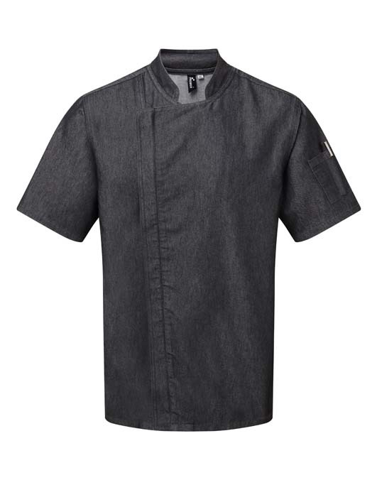 Chef&#39;s zip-close short sleeve jacket