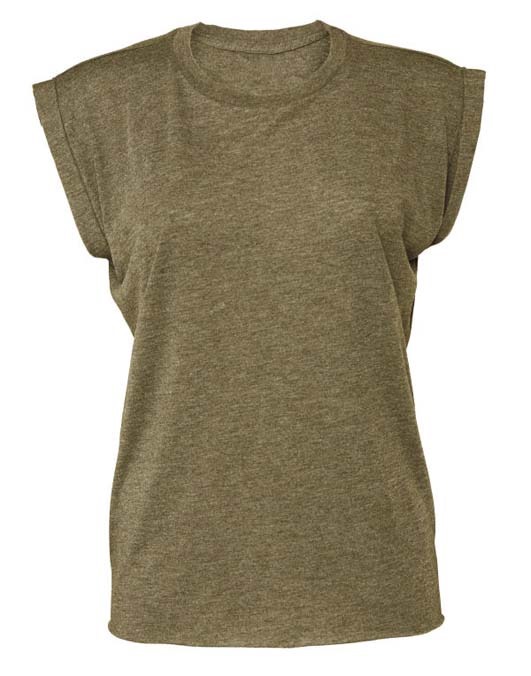 Women&#39;s Flowy Muscle Tee with Rolled Cuff