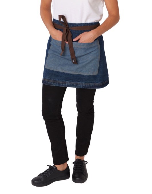 Denim Waist Apron with Contrasting Pocket