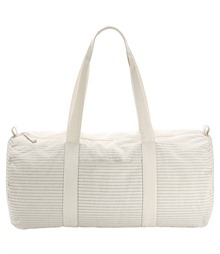 Striped organic cotton barrel bag