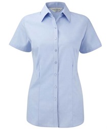 Ladies' Short Sleeve Tailored Herringbone Shirt