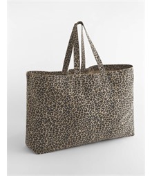 Leopard Print Canvas Oversized Tote Bag