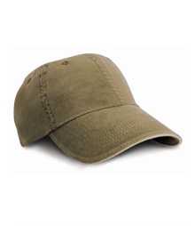 Washed Fine Line Cotton Cap with Sandwich Peak