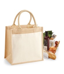 Cotton Pocket Jute Midi Tote
