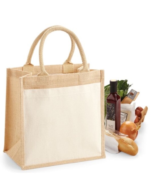 Cotton Pocket Jute Midi Tote