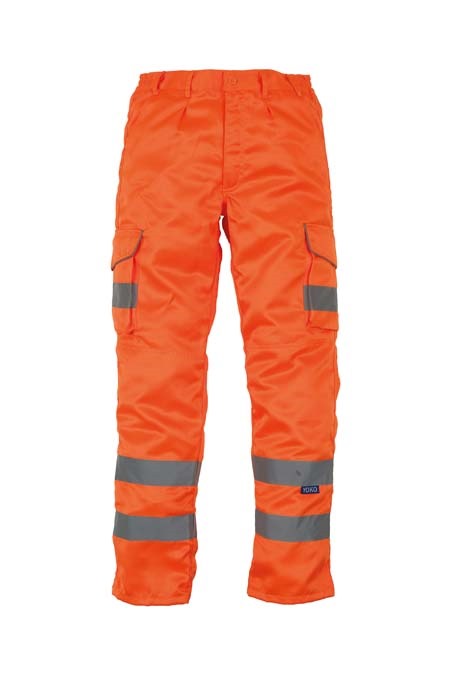 Hi-vis polycotton cargo trousers with kneepad pockets (HV018T/3M)