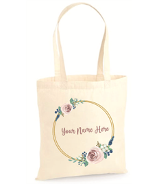 Floral Frame Tote with name