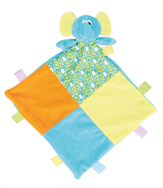 Baby multi-coloured comforter.