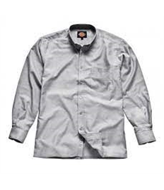 Dickies Oxford Weave L/Sleeve Shirt Silver Grey