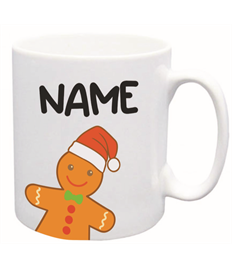 Personalised Gingerbread man with Hat Mug